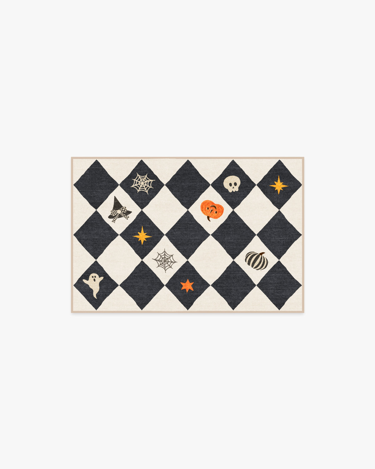 Halloween Harlequin — Halı, Fildişi Antrasit, AREA, beyaz zemin, 2x3