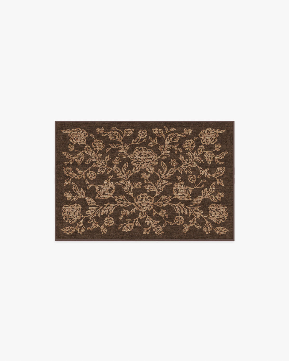 Zinnia — Halı, Kahverengi, AREA, beyaz zemin, 2x3