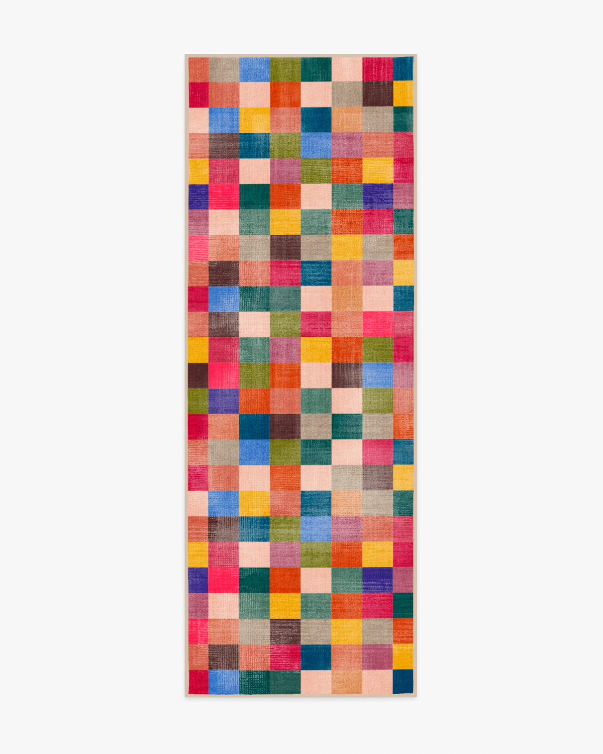 Grossy Confetti Check — Halı, Kırmızı, RUNNER, beyaz zemin, 2x7