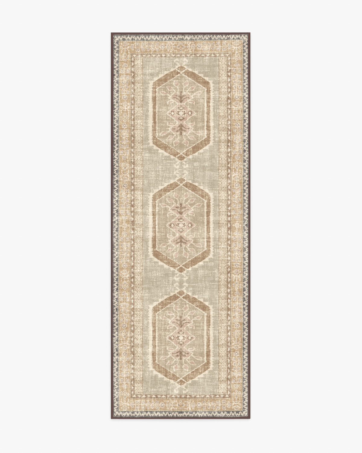 Tawnie — Halı, Kahverengi, RUNNER, beyaz zemin, 2x7