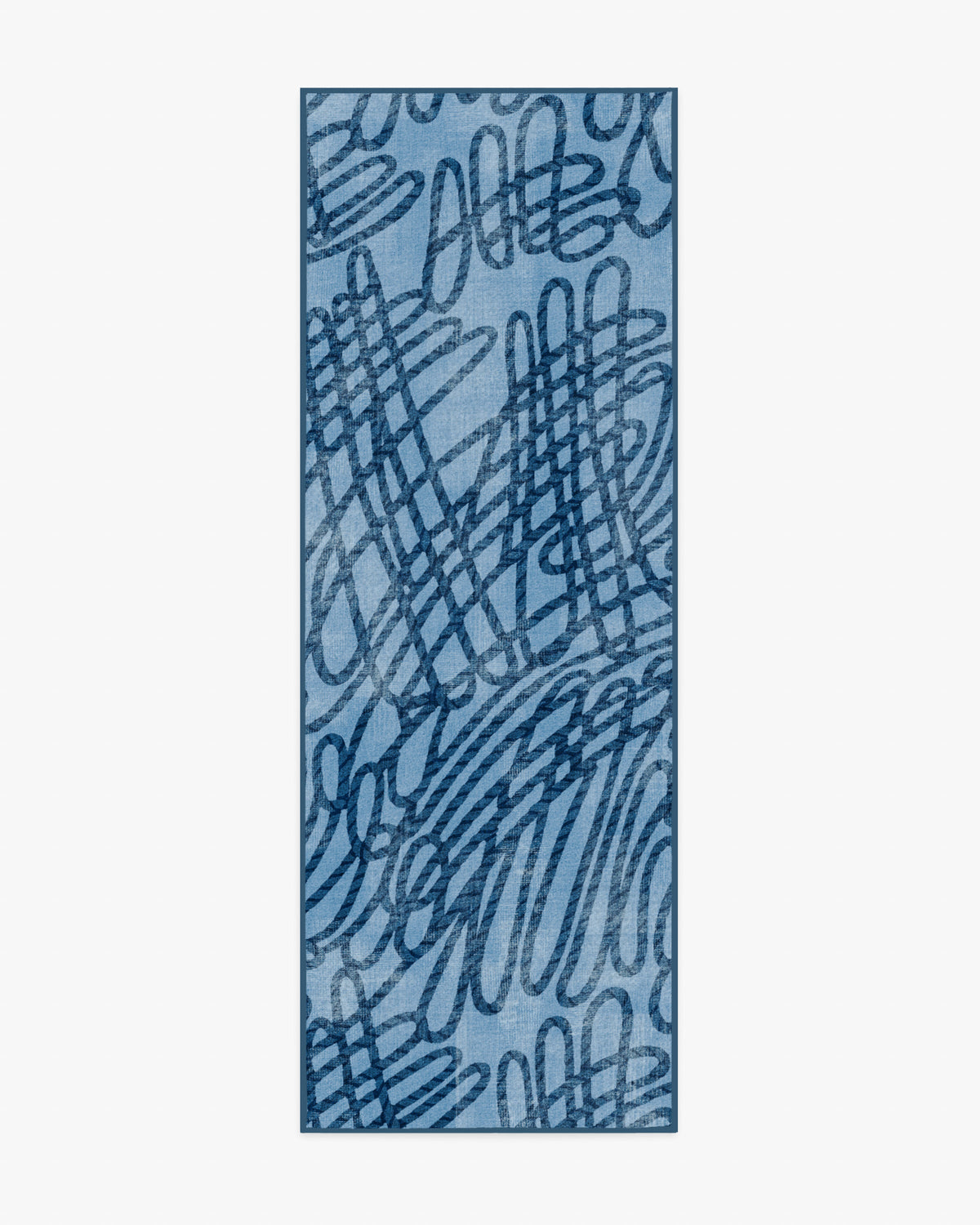 Rica Rope — Halı, Taş Mavi, RUNNER, beyaz zemin, 2x7
