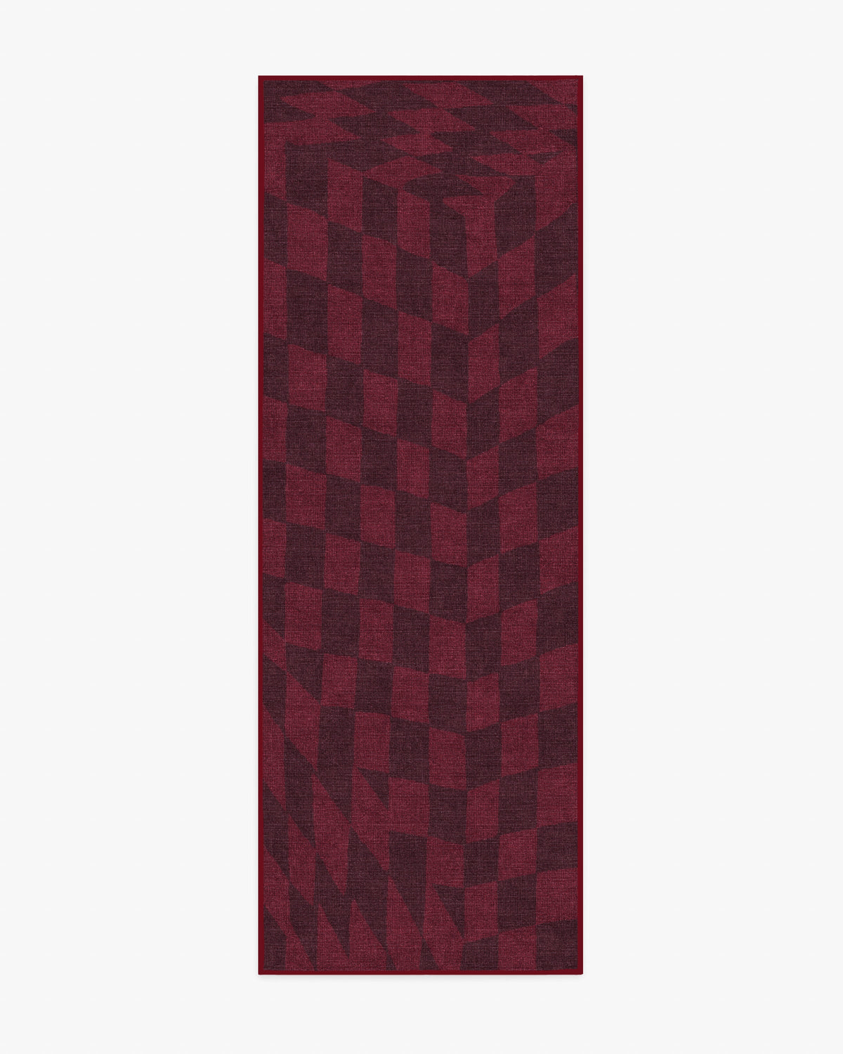 Ricardo Checkerboard — Halı, Bordo, RUNNER, beyaz zemin, 2x7