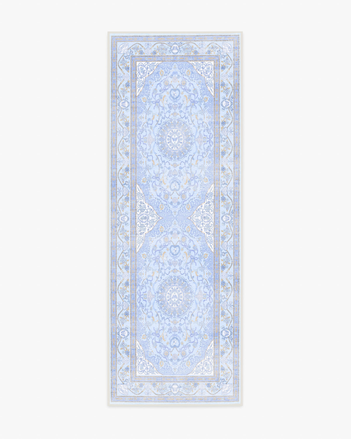 Mazzy Ornamental — Halı, Mavi, RUNNER, beyaz zemin, 2x7