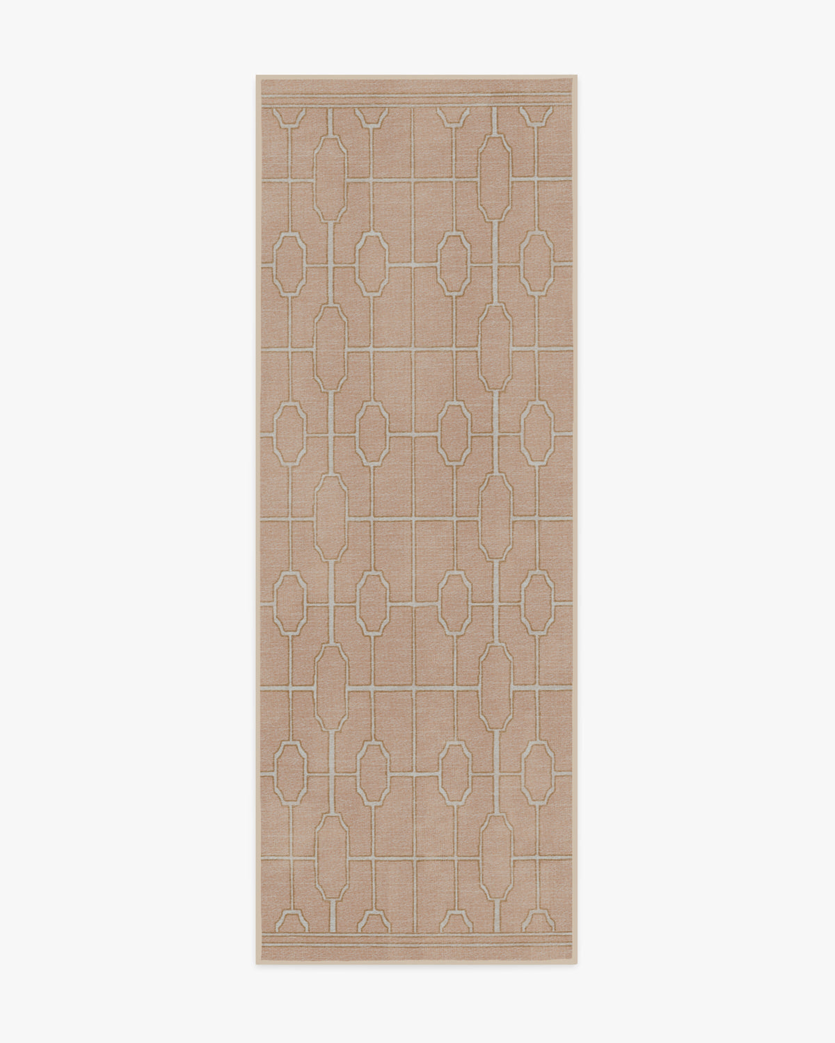 Diana Trellis — Halı, Gül Altın, RUNNER, beyaz zemin, 2x7