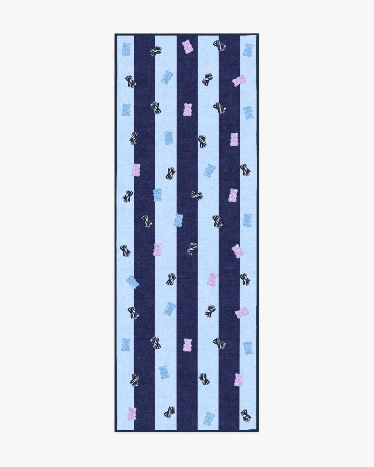 Todd Stripe Gummy — Halı, Mavi Lacivert, RUNNER, beyaz zemin, 2x7