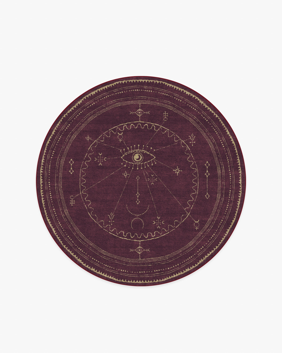 Velith — Halı, Bordo, ROUND, beyaz zemin, 6R