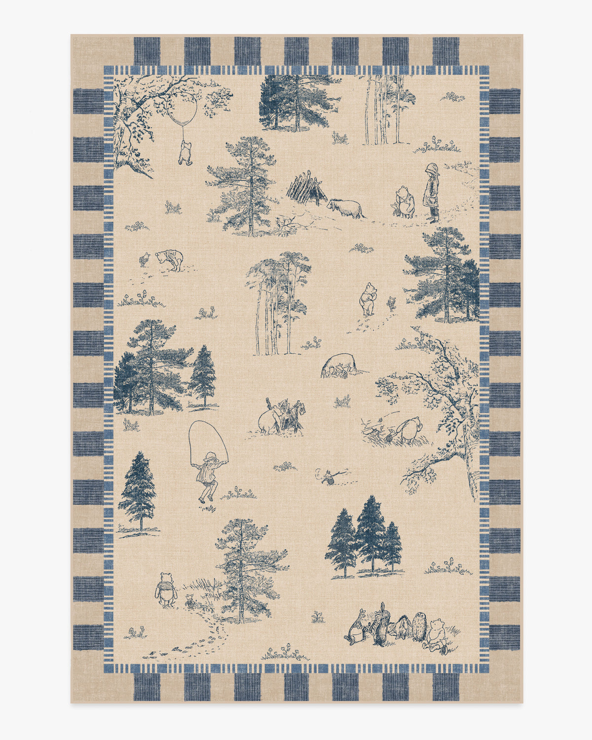 Storybook Grove — Halı, Doğal ve Mavi, AREA, beyaz zemin, 6x9