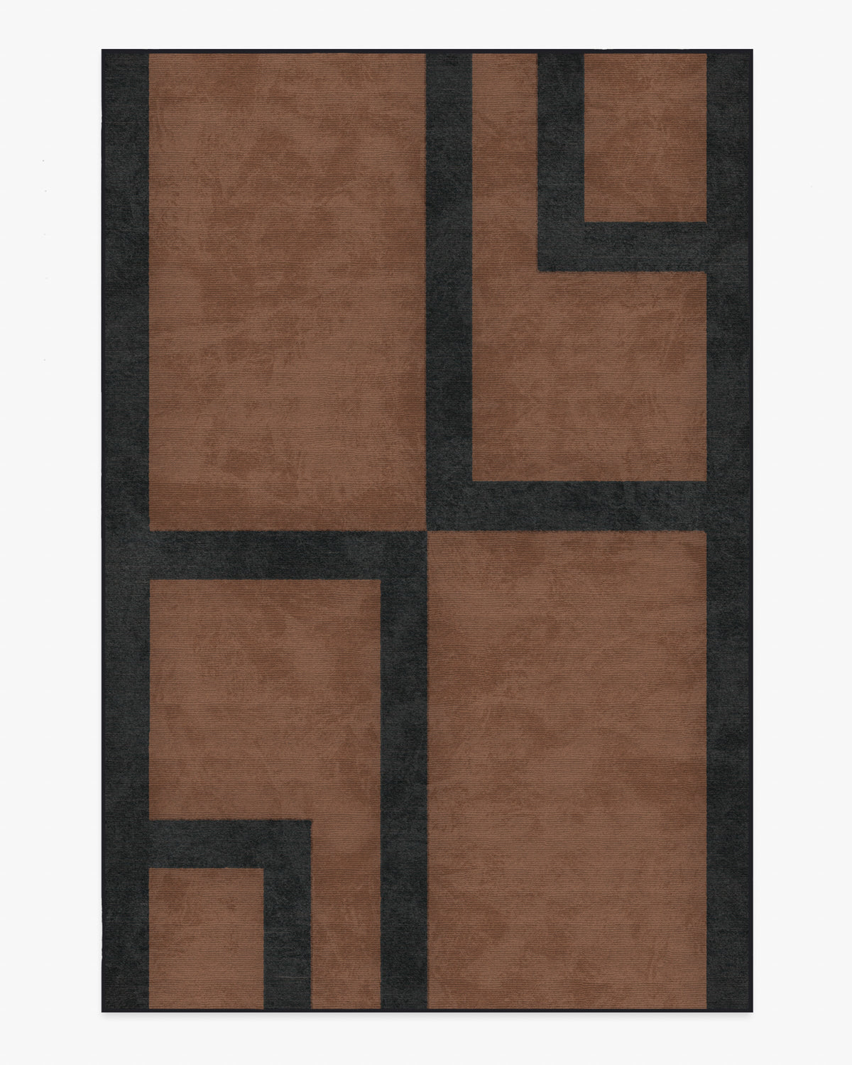 Aldo — Halı, Kahverengi Siyah, AREA, beyaz zemin, 6x9