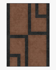 Aldo — Halı, Kahverengi Siyah, AREA, beyaz zemin, 6x9