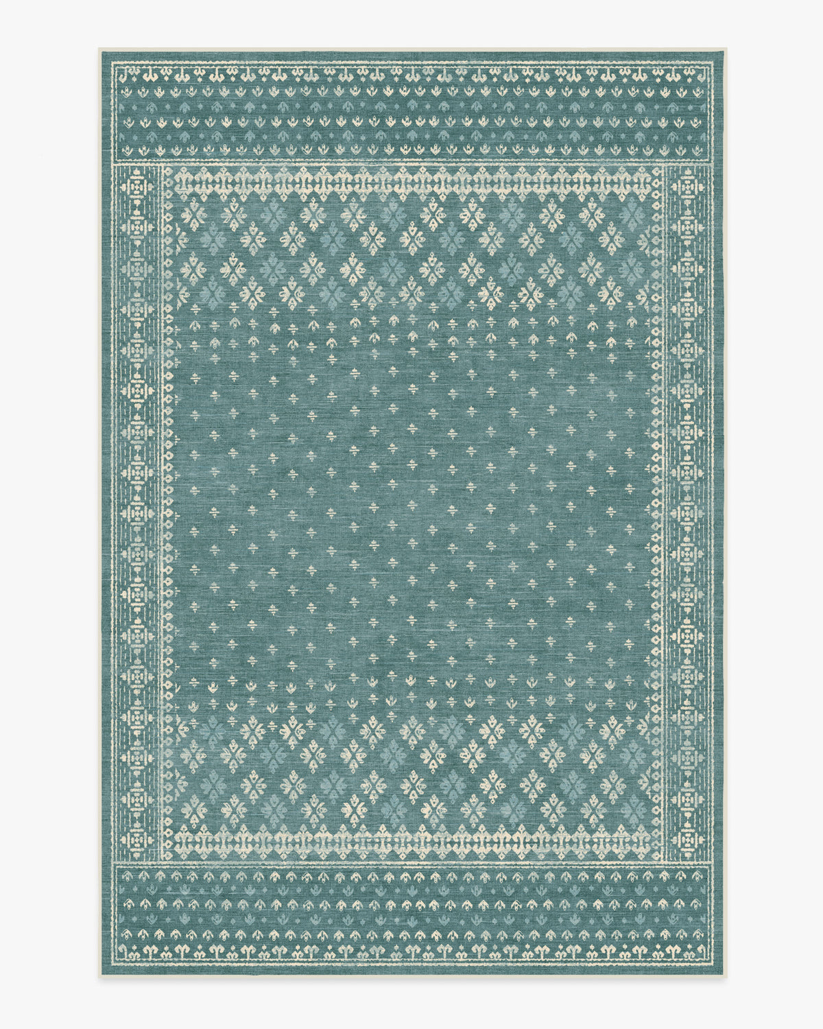 Fernanda — Halı, Arduvaz Mavisi, AREA, beyaz zemin, 6x9