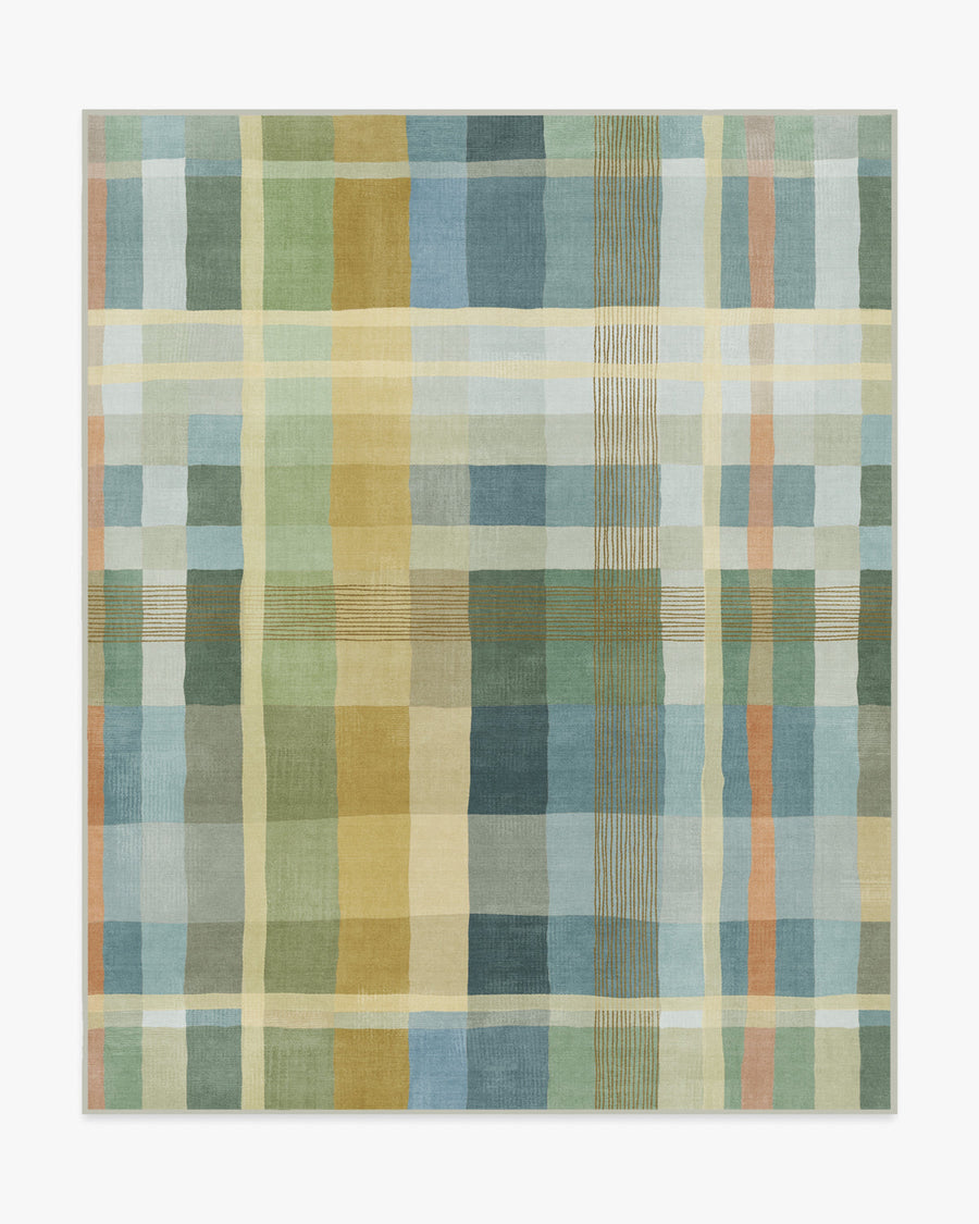 Margot Plaid — Halı, Mavi, AREA, beyaz zemin, 8x10