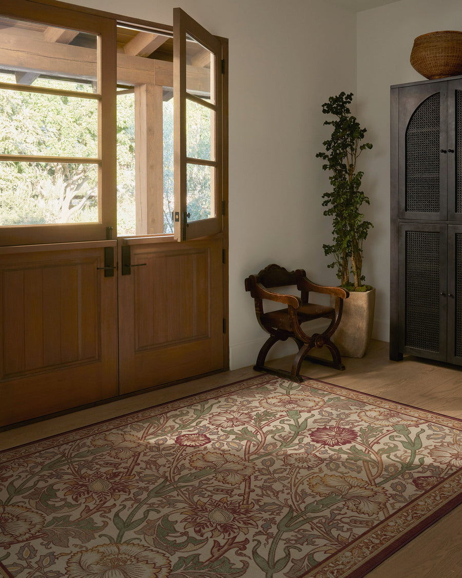 Morris And Co — Halı, Pembe Gül Bordo, AREA, yaşam alanı, 5x7