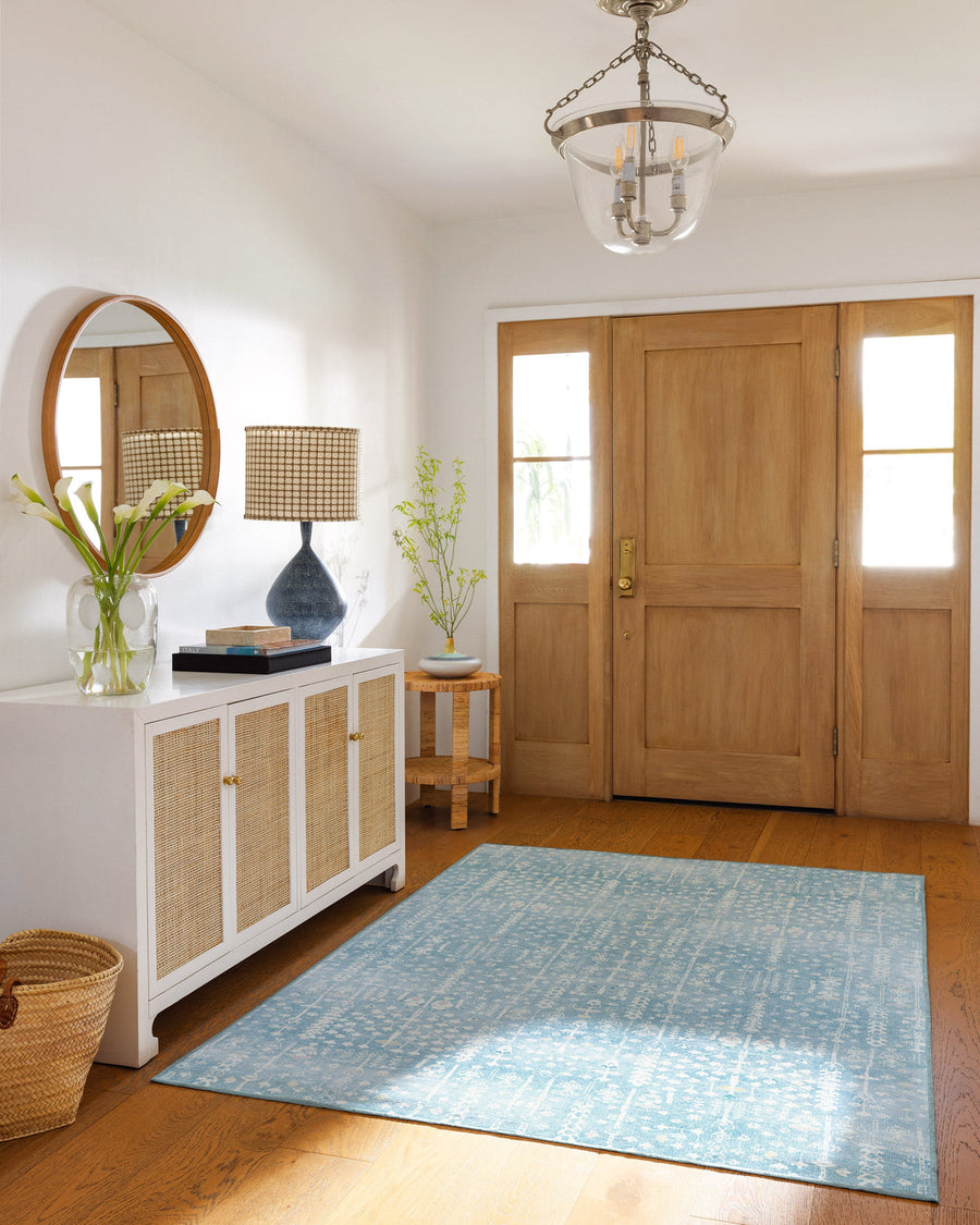 Gray Malin Palmetto — Halı, Coastal Mavi, AREA, yaşam alanı, 5x7