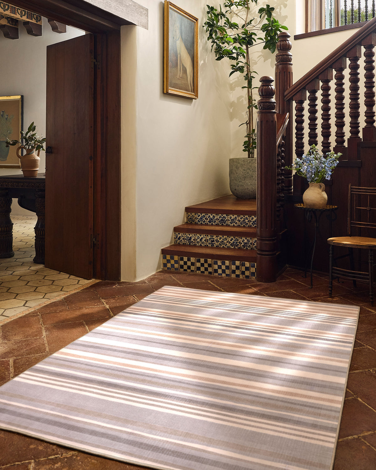 Elio Stripe — Halı, Gri Fildişi, AREA, yaşam alanı, 5x7