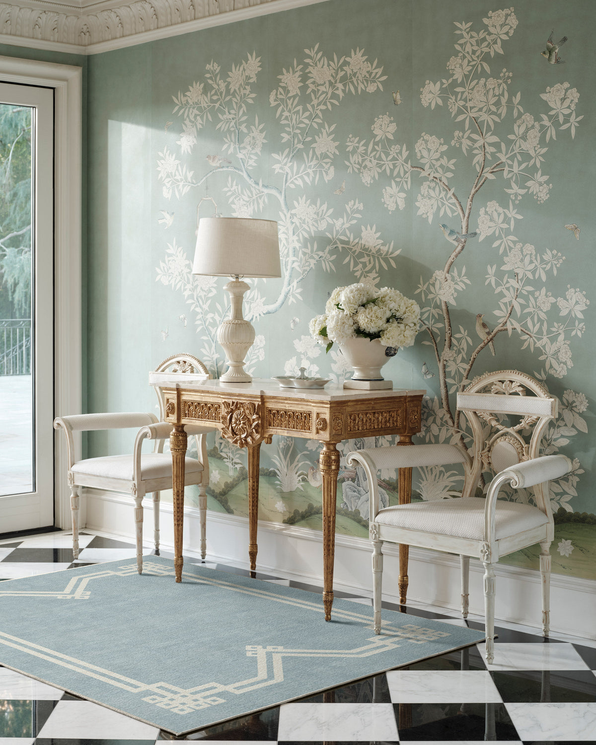 Chrysler Border Chambray — Halı, Mavi, AREA, yaşam alanı, 5x7