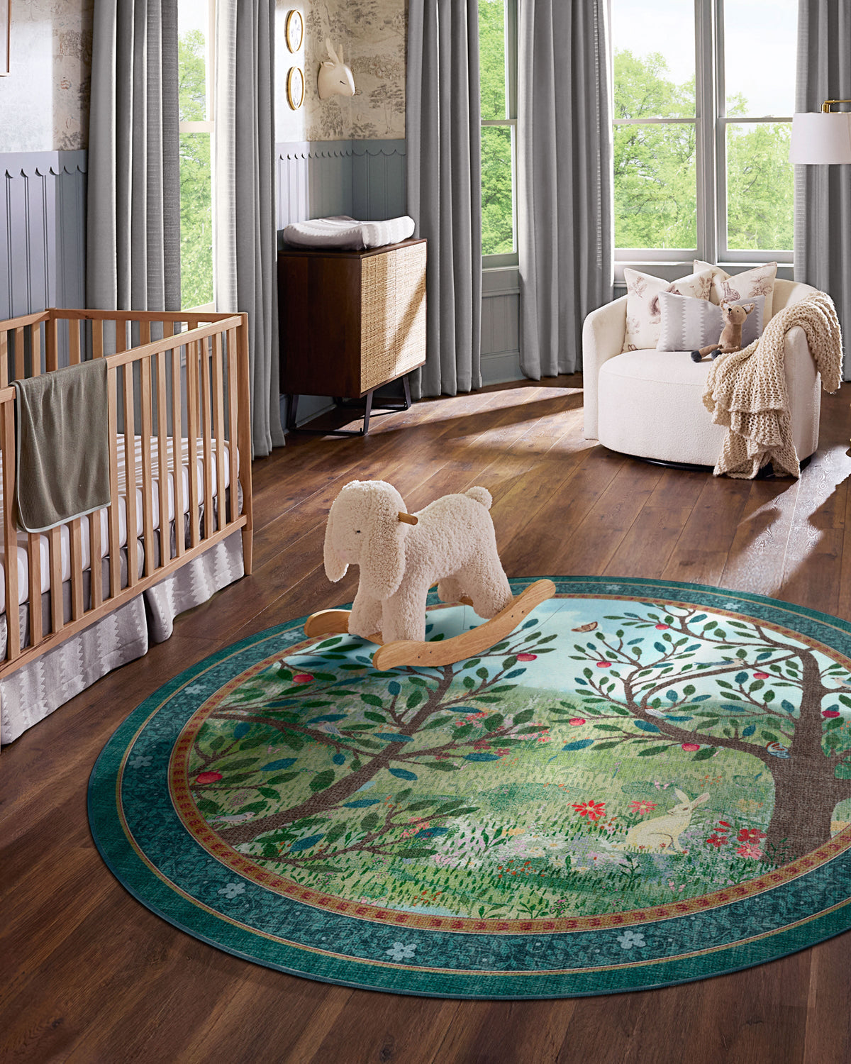 Whimsy Woods — Halı, Çok Renkli, ROUND, yaşam alanı, 6R