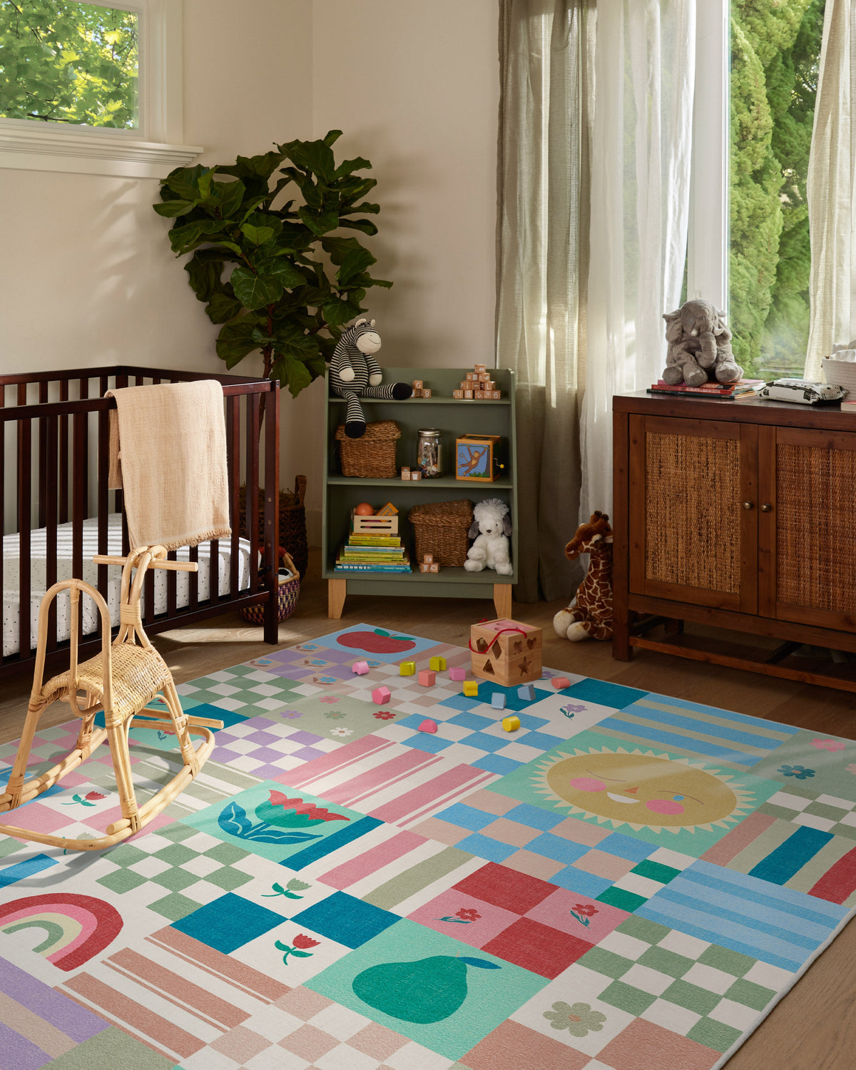Hello Sunshine Patchwork — Halı, Çok Renkli, AREA, yaşam alanı, 6x9