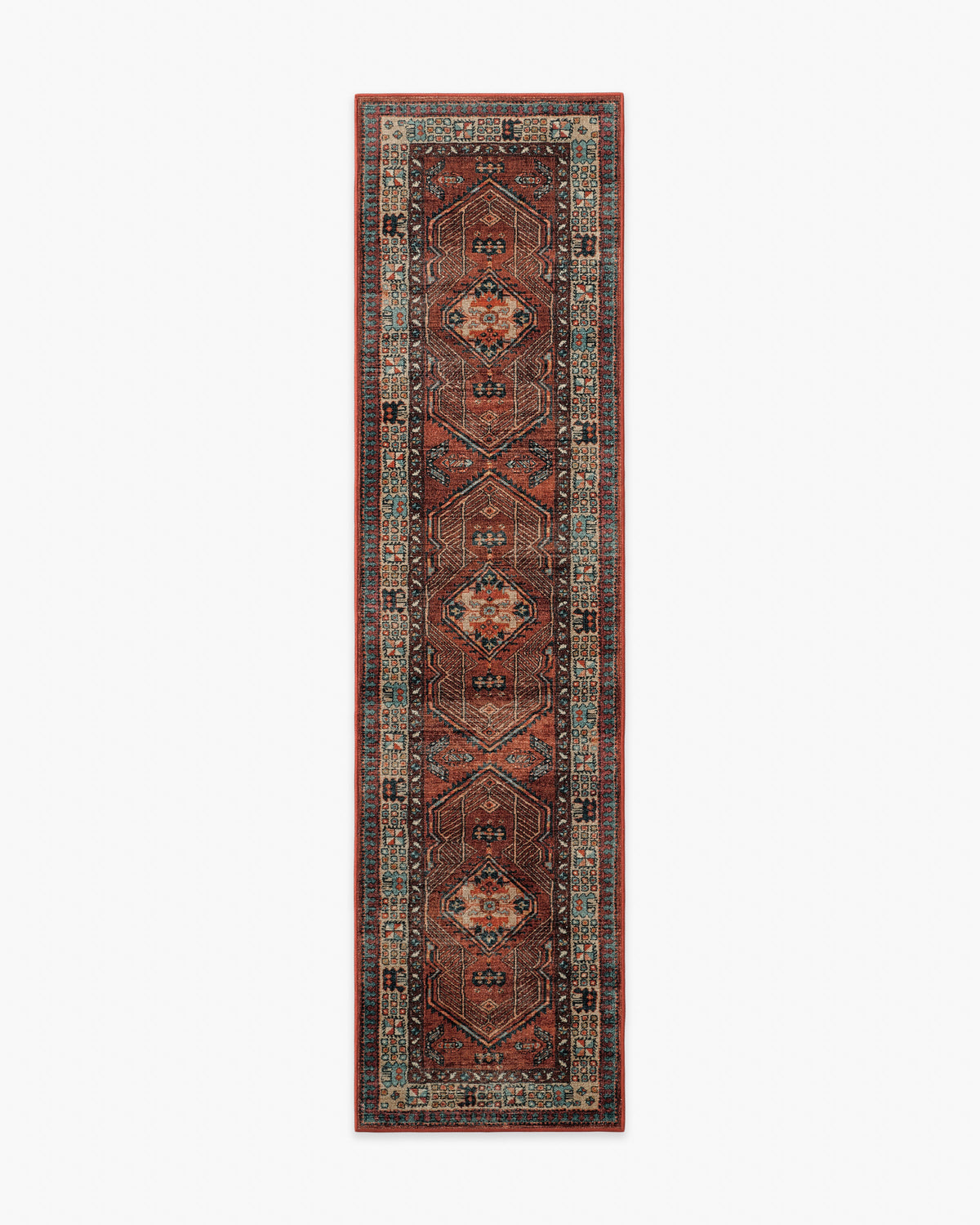 Granada — Halı, Kehribar Kırmızı, RUNNER, beyaz zemin, 2x10