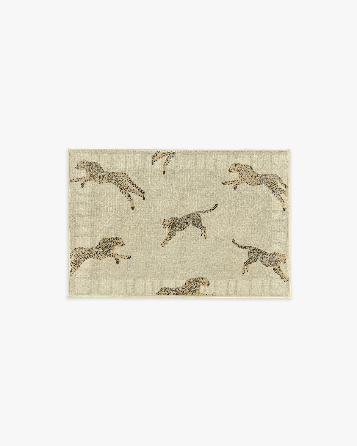 Leaping Cheetah — Halı, Kum, AREA, beyaz zemin, 2x3