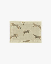 Leaping Cheetah — Halı, Kum, AREA, beyaz zemin, 2x3