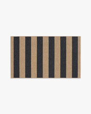 Nolan Bold Stripe Natural Black Performance Weave — Halı, Siyah, AREA, beyaz zemin, 3x5