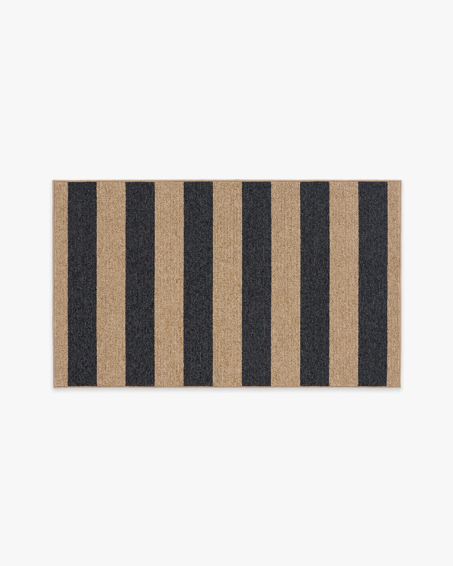 Nolan Bold Stripe Natural Black Performance Weave — Halı, Siyah, AREA, beyaz zemin, 3x5
