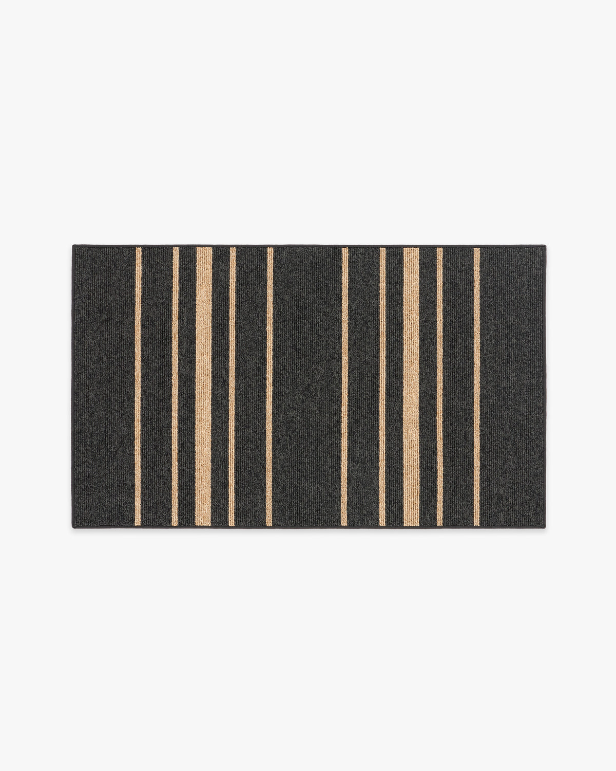 Arden Stripe Black Natural Performance Weave — Halı, Siyah, AREA, beyaz zemin, 3x5