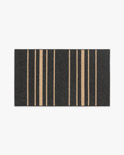 Arden Stripe Black Natural Performance Weave — Halı, Siyah, AREA, beyaz zemin, 3x5