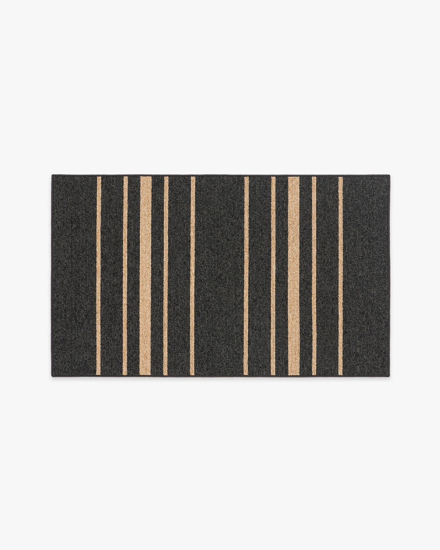 Arden Stripe Black Natural Performance Weave — Halı, Siyah, AREA, beyaz zemin, 3x5