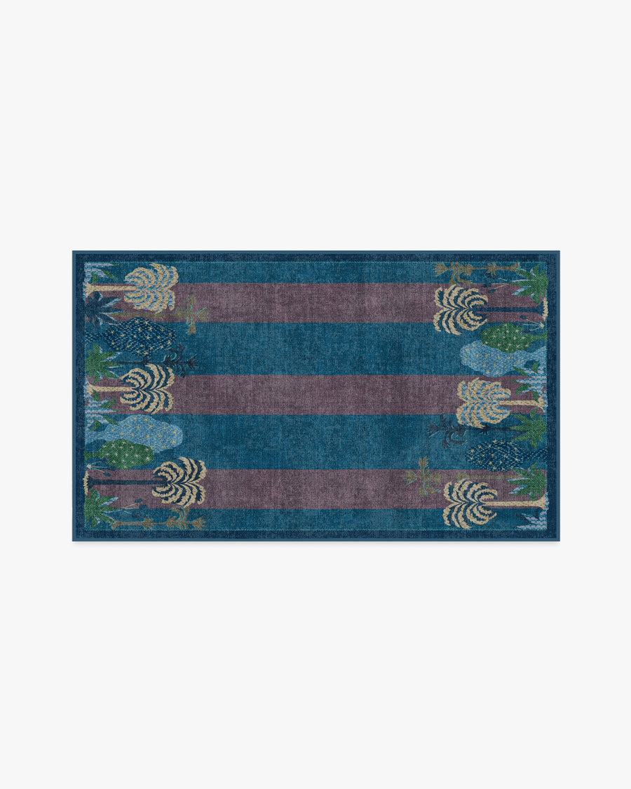 Palmistry Pinstripe — Halı, Mavi, AREA, beyaz zemin, 3x5