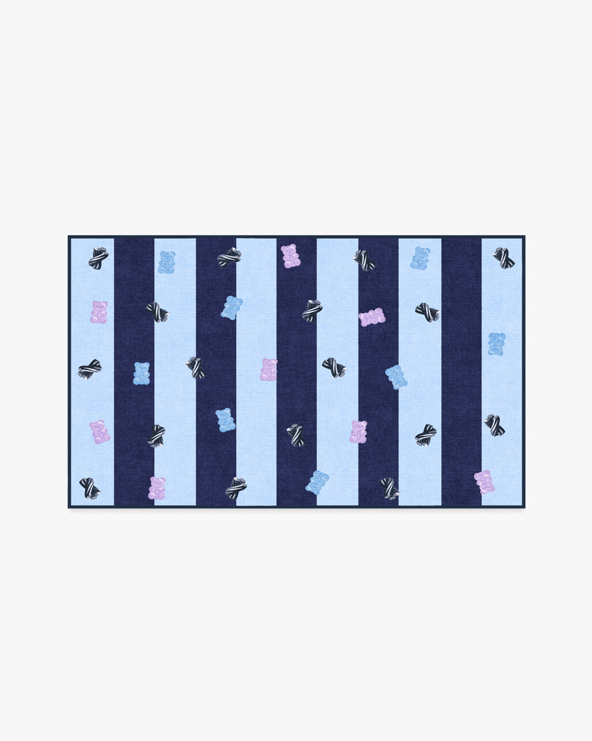 Todd Stripe Gummy — Halı, Mavi Lacivert, AREA, beyaz zemin, 3x5