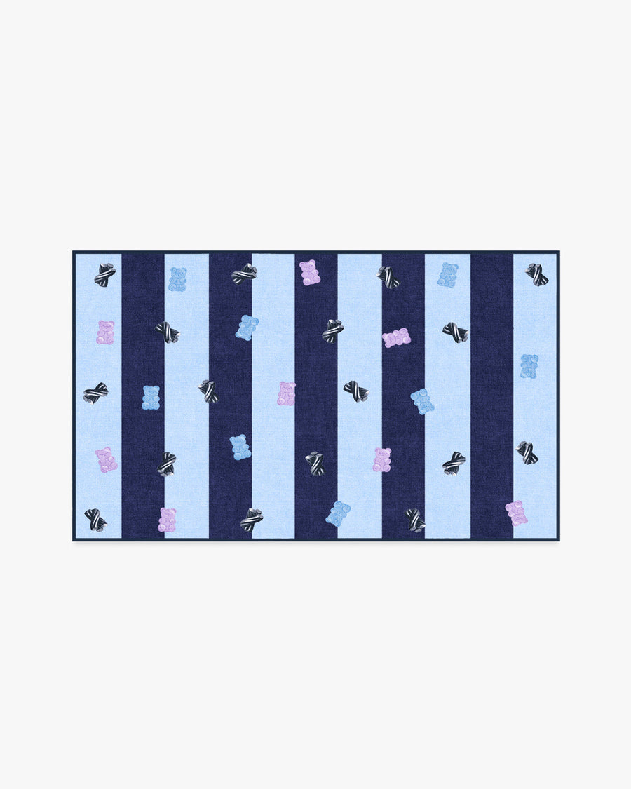 Todd Stripe Gummy — Halı, Mavi Lacivert, AREA, beyaz zemin, 3x5