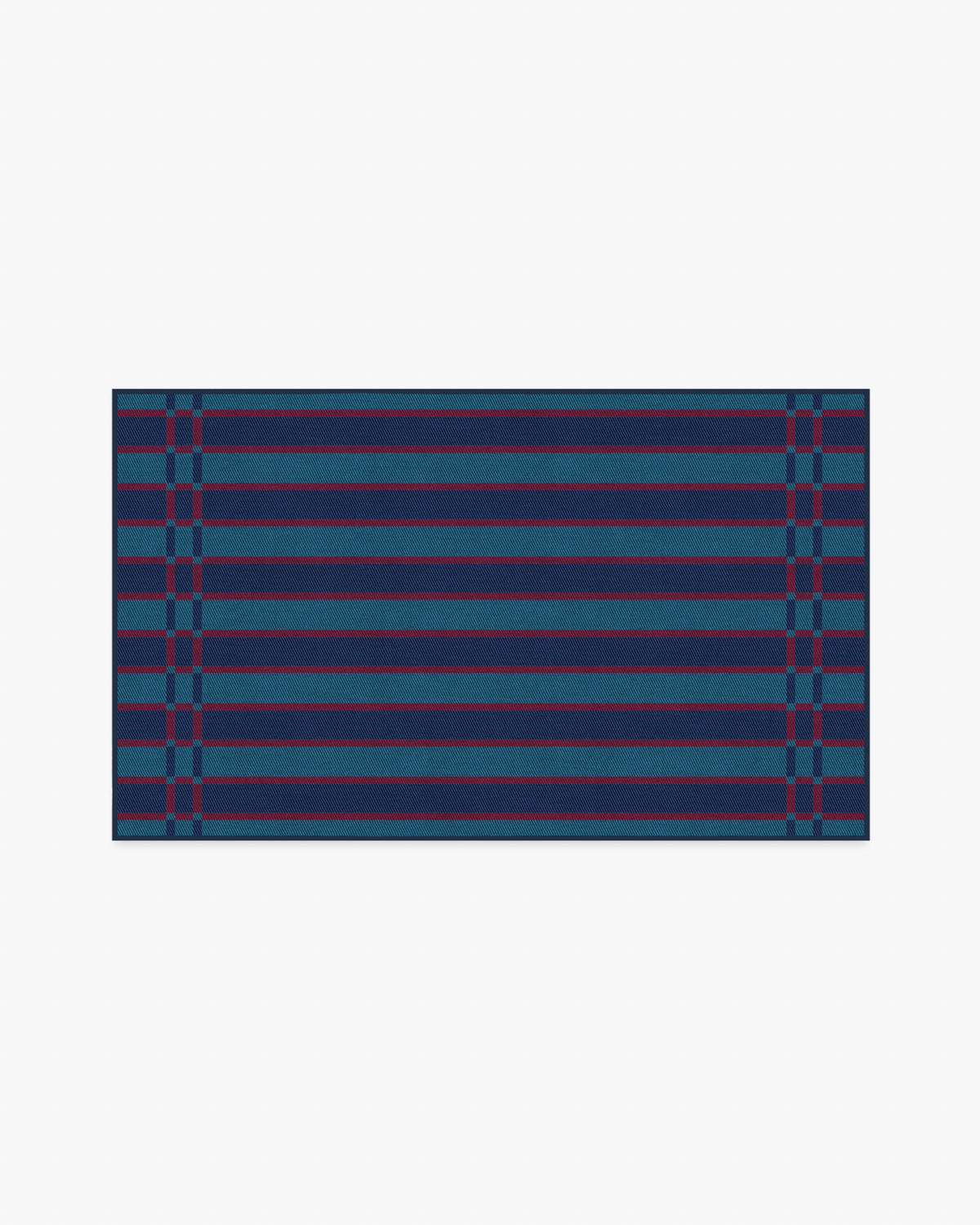 Helen Varsity Stripe — Halı, Turkuaz Lacivert, AREA, beyaz zemin, 3x5