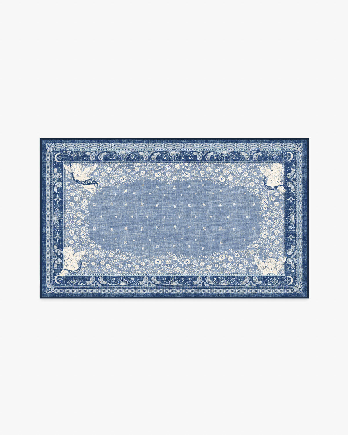 Humbertos Bandana — Halı, Mavi, AREA, beyaz zemin, 3x5