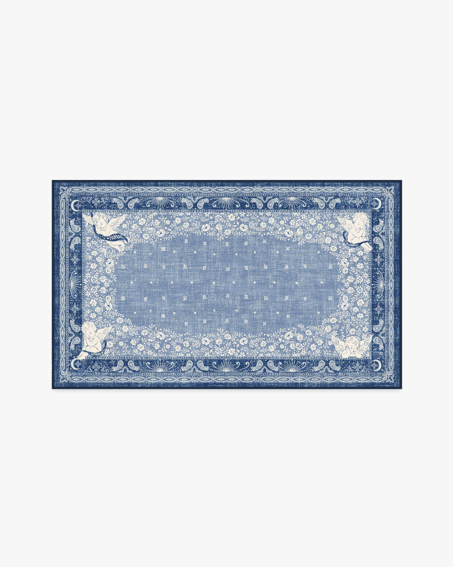 Humbertos Bandana — Halı, Mavi, AREA, beyaz zemin, 3x5