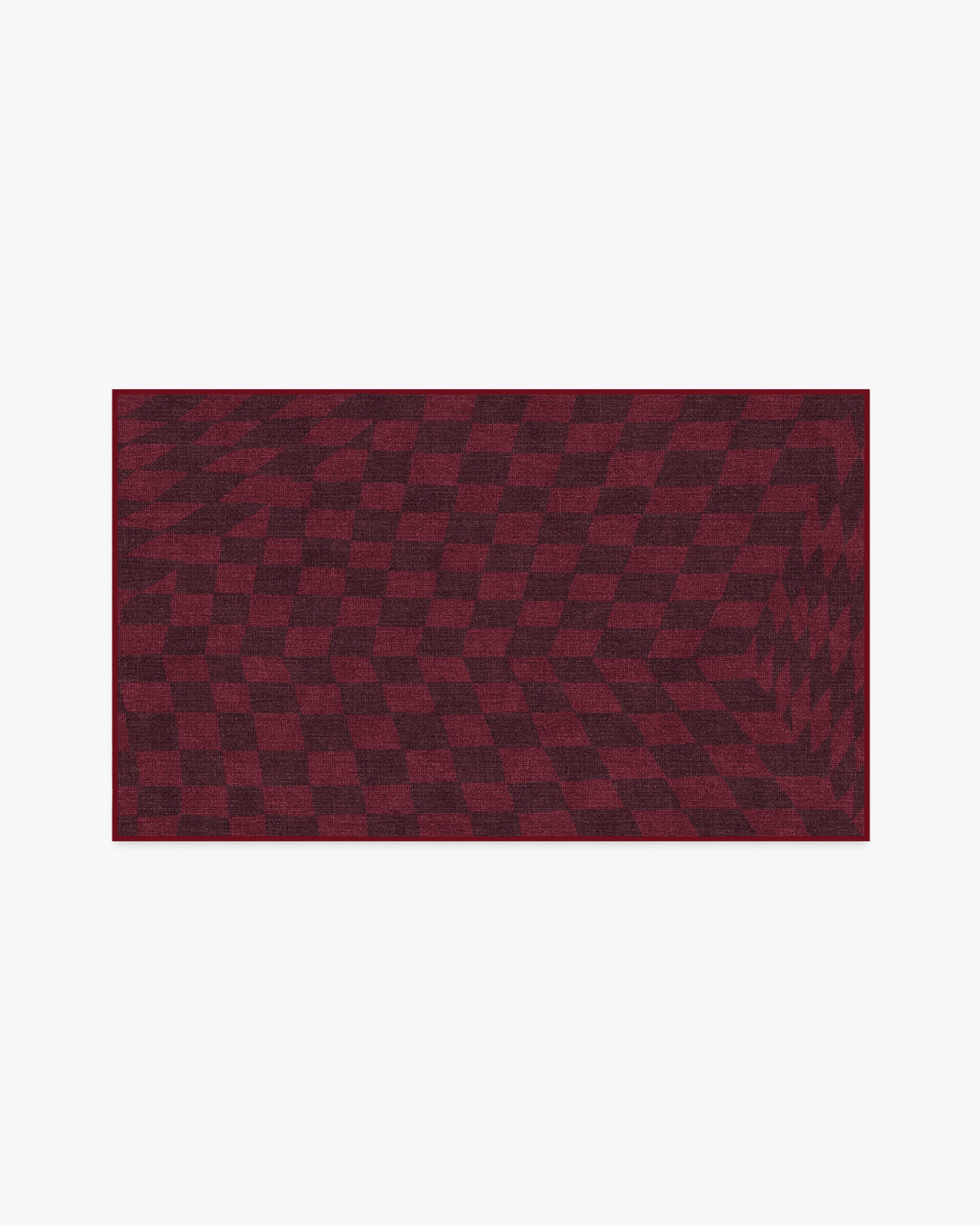 Ricardo Checkerboard — Halı, Bordo, AREA, beyaz zemin, 3x5