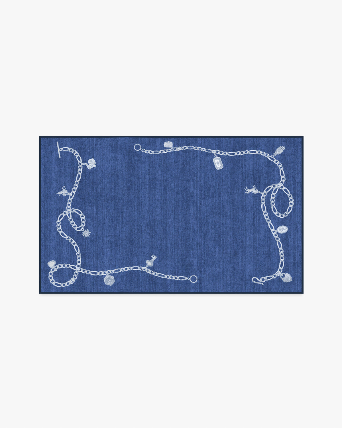 M E Charms — Halı, Gece Mavisi, AREA, beyaz zemin, 3x5