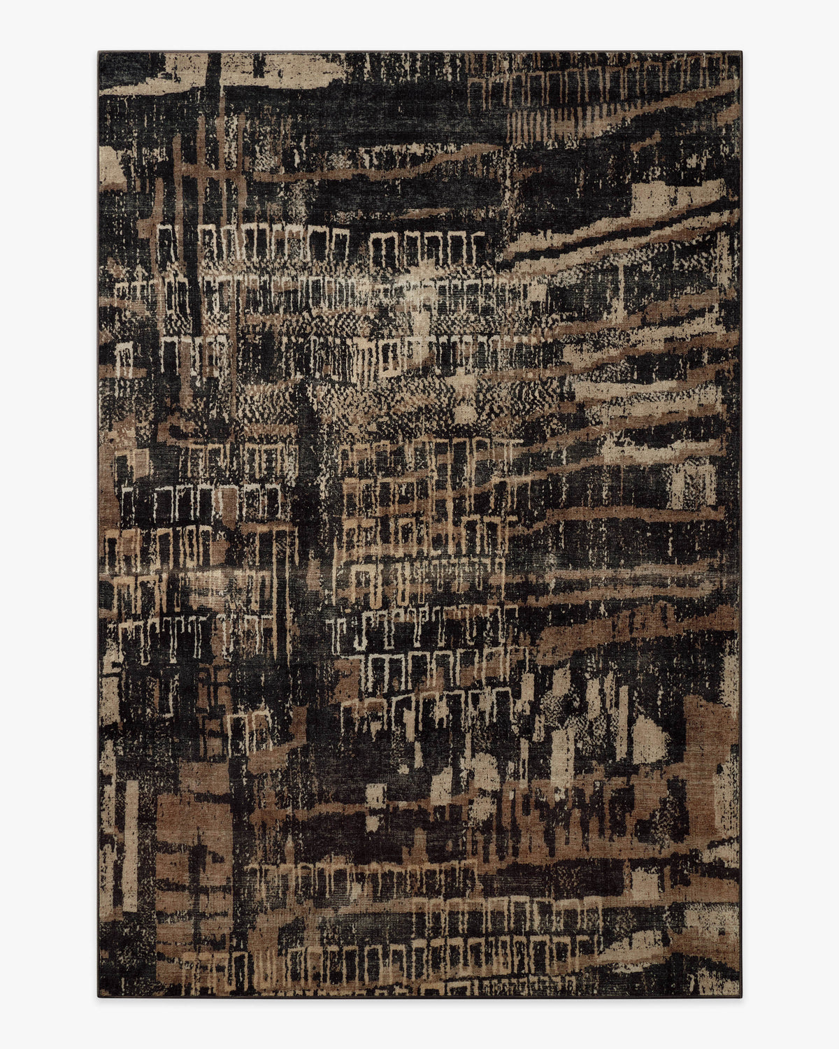 Ourea — Halı, Koyu Ahşap, AREA, beyaz zemin, 6x9
