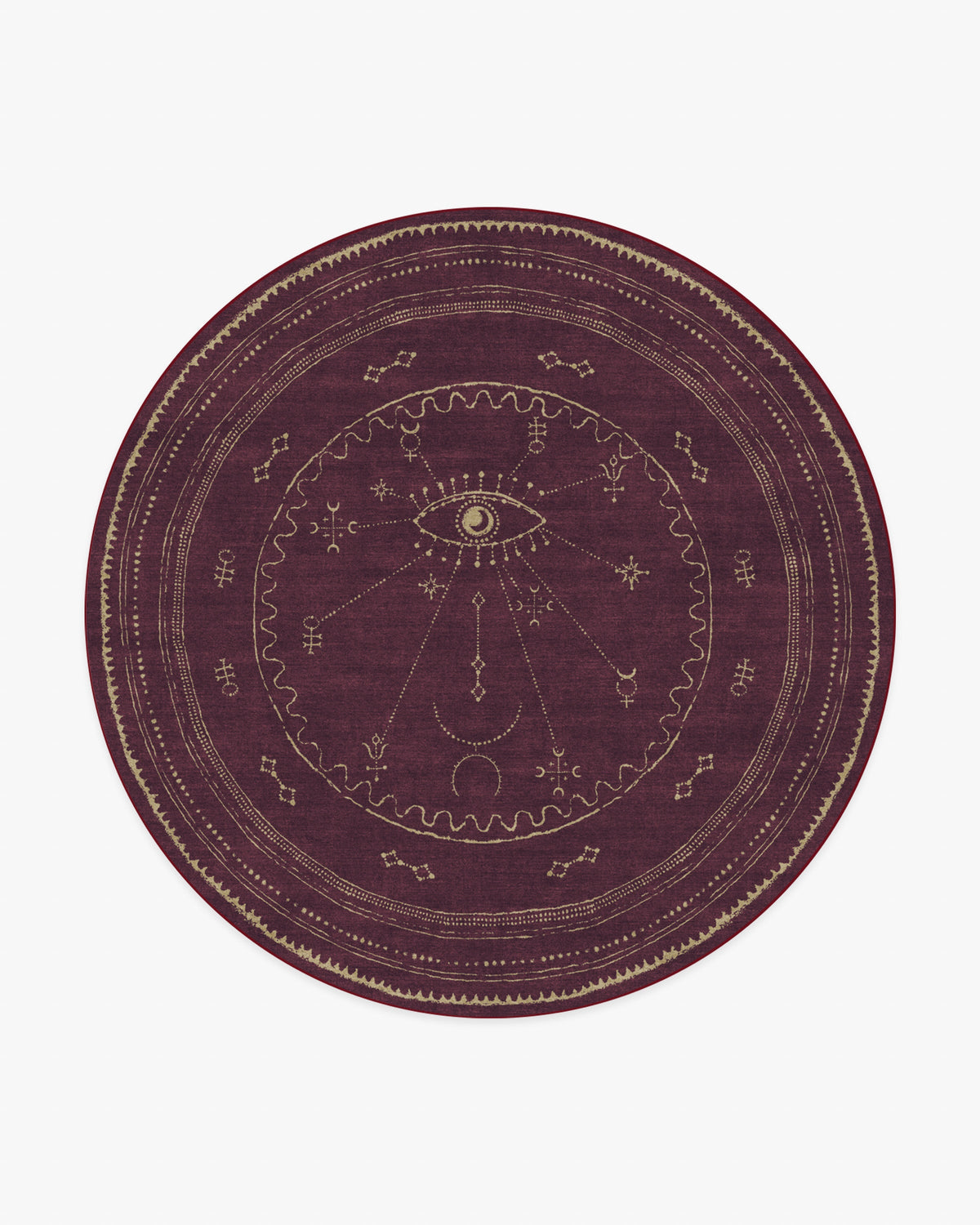 Velith — Halı, Bordo, ROUND, beyaz zemin, 8R