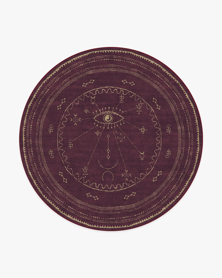 Velith — Halı, Bordo, ROUND, beyaz zemin, 8R