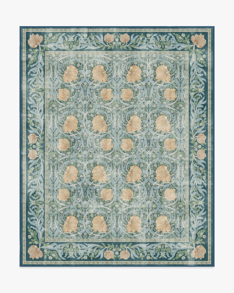 Morris And Co Pimpernel — Halı, Alacakaranlık Mavisi, AREA, beyaz zemin, 8x10