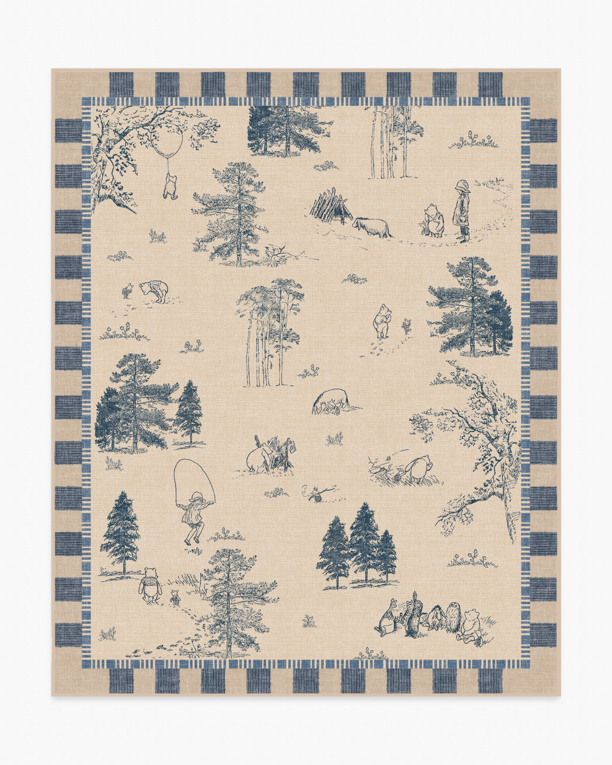 Storybook Grove — Halı, Doğal ve Mavi, AREA, beyaz zemin, 8x10