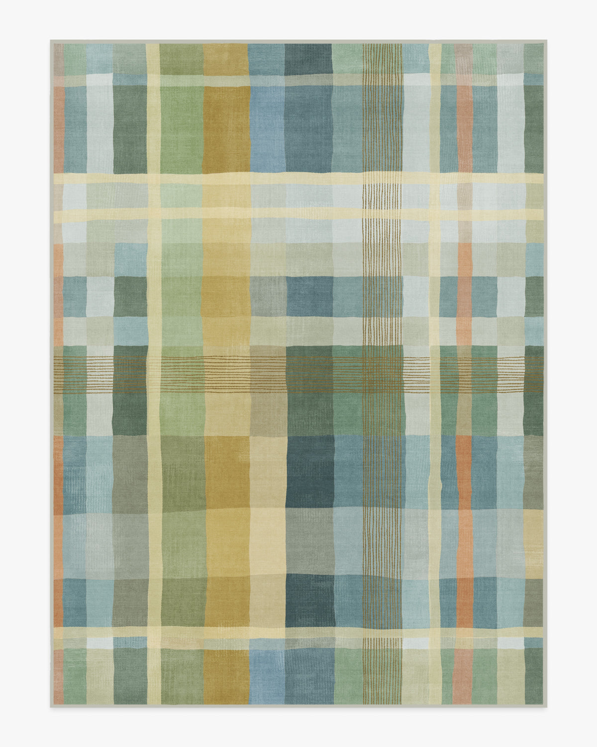 Margot Plaid — Halı, Mavi, AREA, beyaz zemin, 9x12