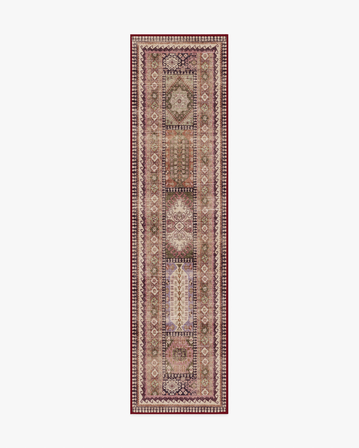 Rumi — Halı, Leylak Zeytin, RUNNER, beyaz zemin, 2x10