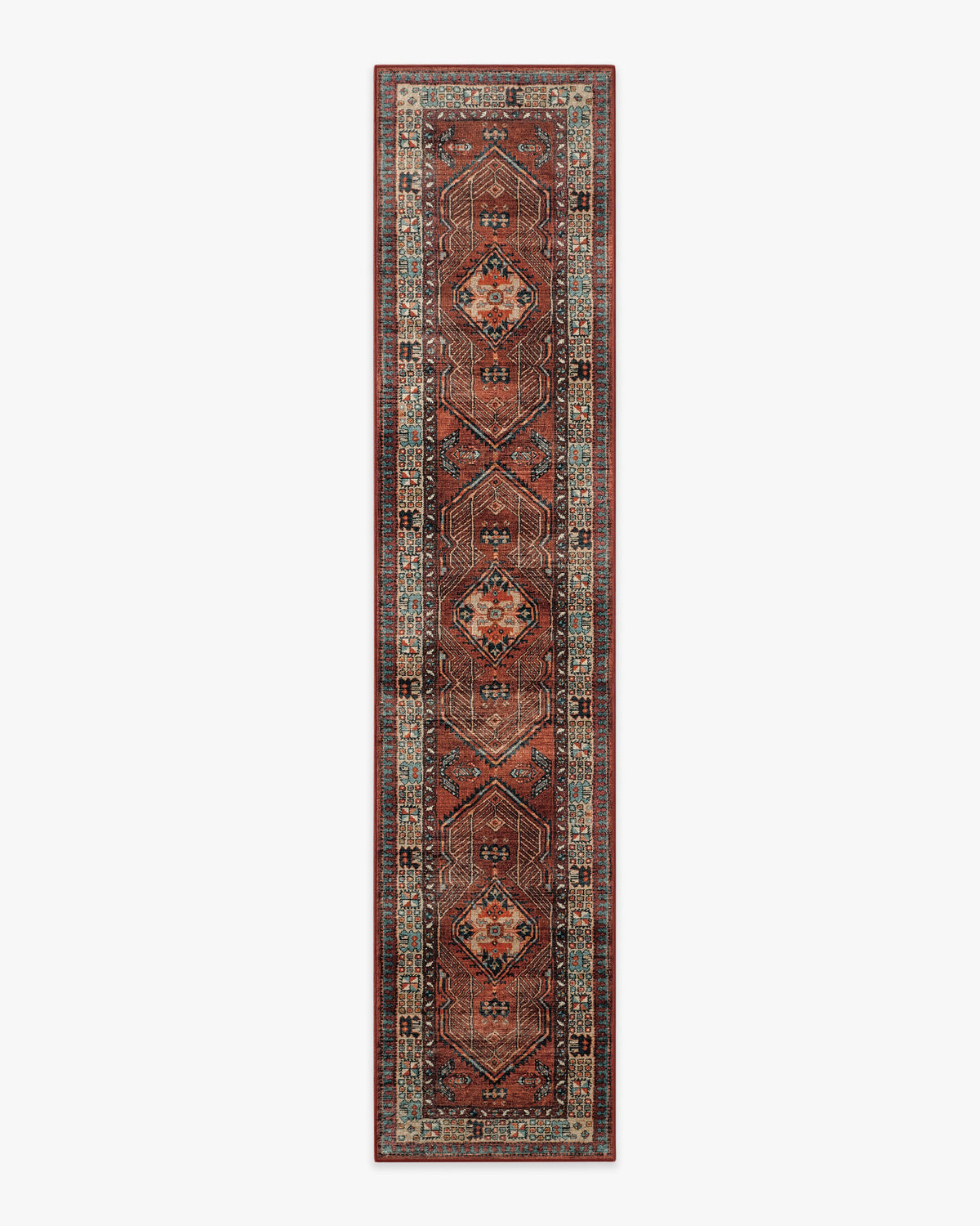 Granada — Halı, Kehribar Kırmızı, RUNNER, beyaz zemin, 2x12