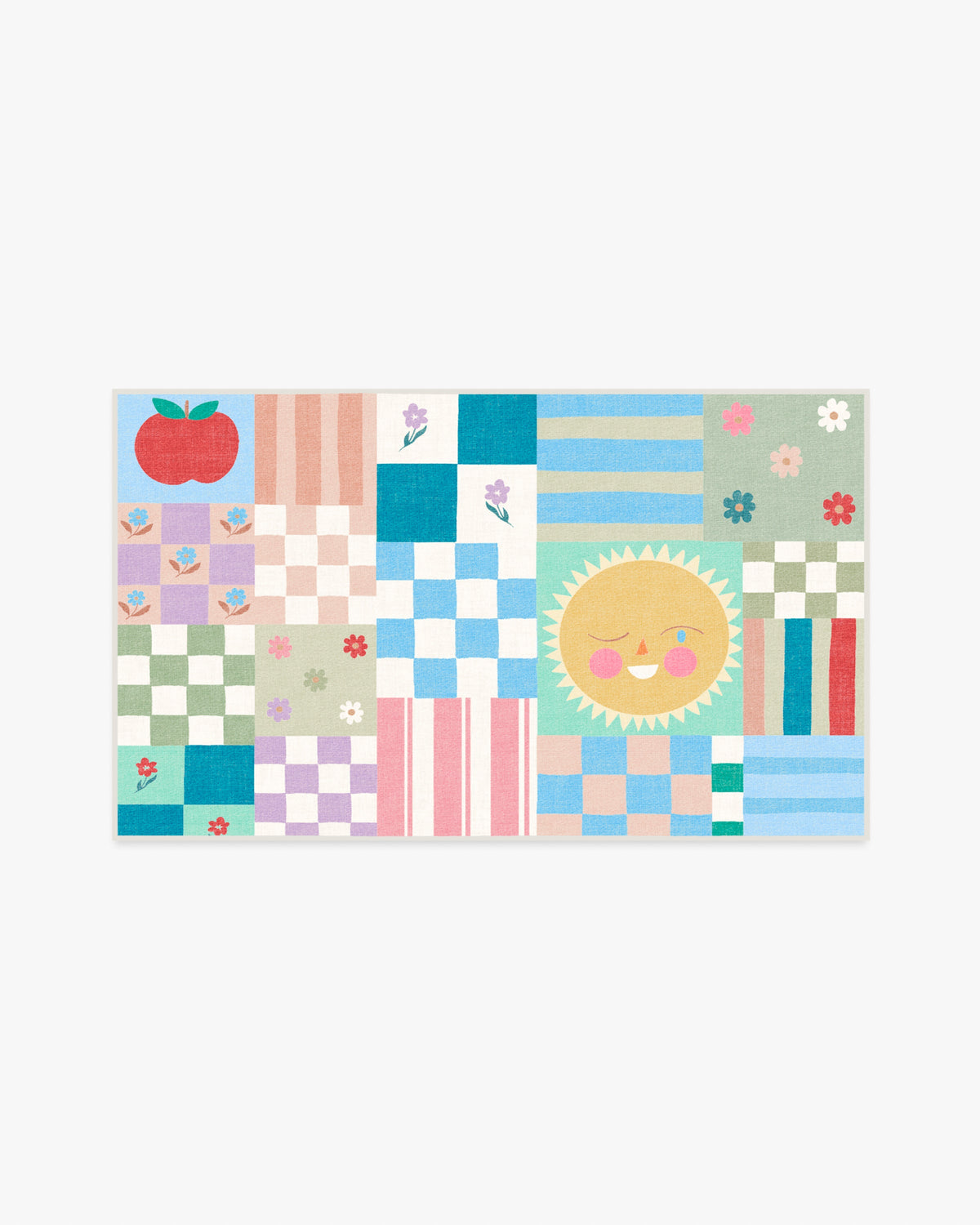 Hello Sunshine Patchwork — Halı, Çok Renkli, AREA, beyaz zemin, 3x5