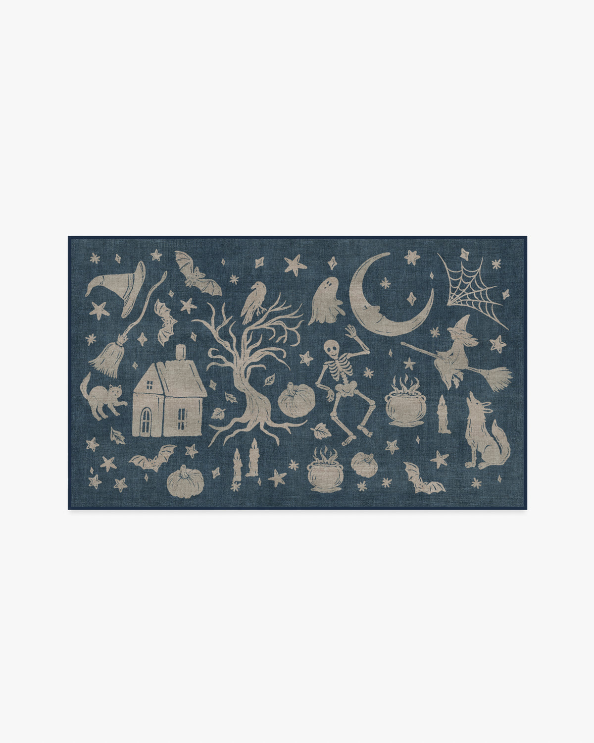 Moonlit Creatures — Halı, Lacivert, AREA, beyaz zemin, 3x5