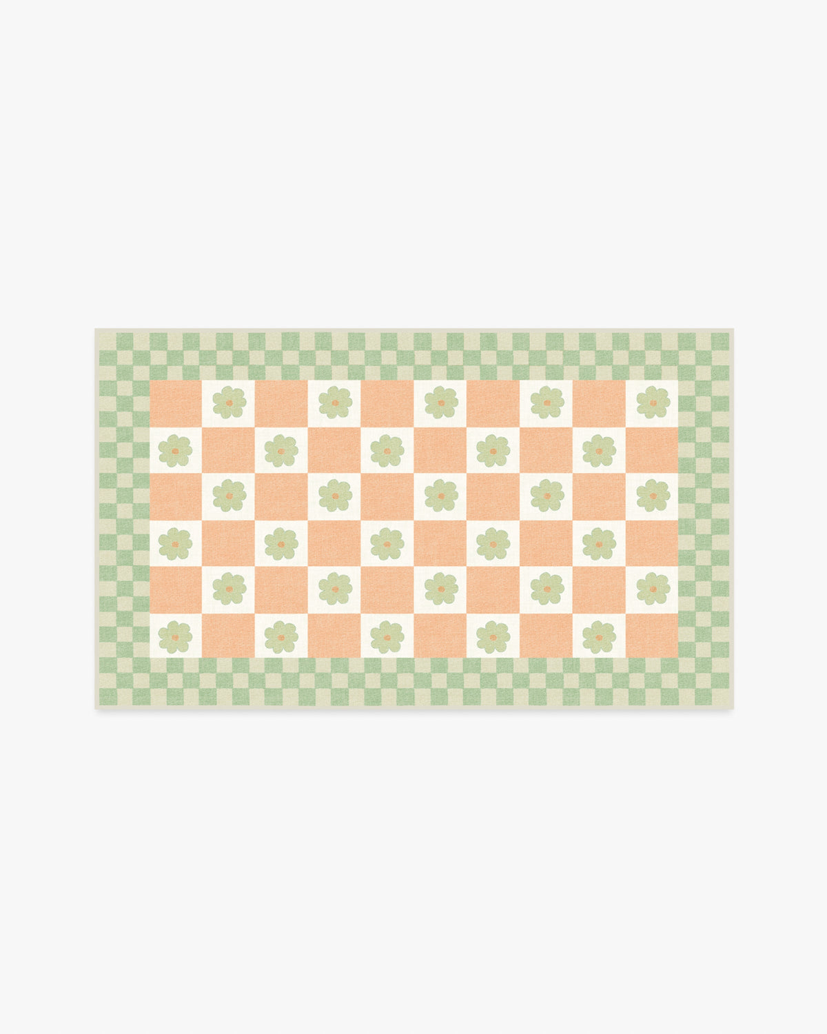 Mini Daisy Checkerboard — Halı, Turuncu, AREA, beyaz zemin, 3x5