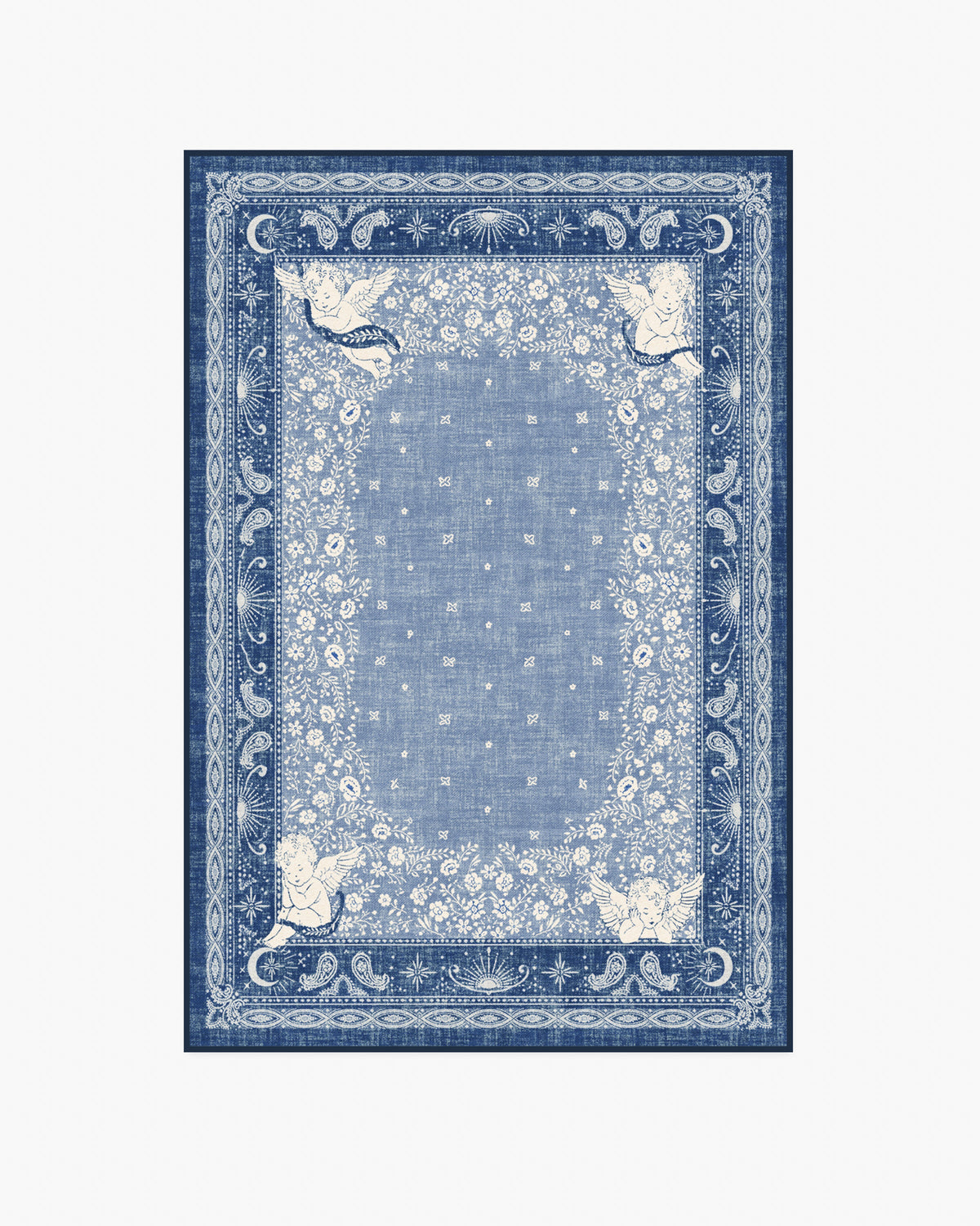 Humbertos Bandana — Halı, Mavi, AREA, beyaz zemin, 4x6