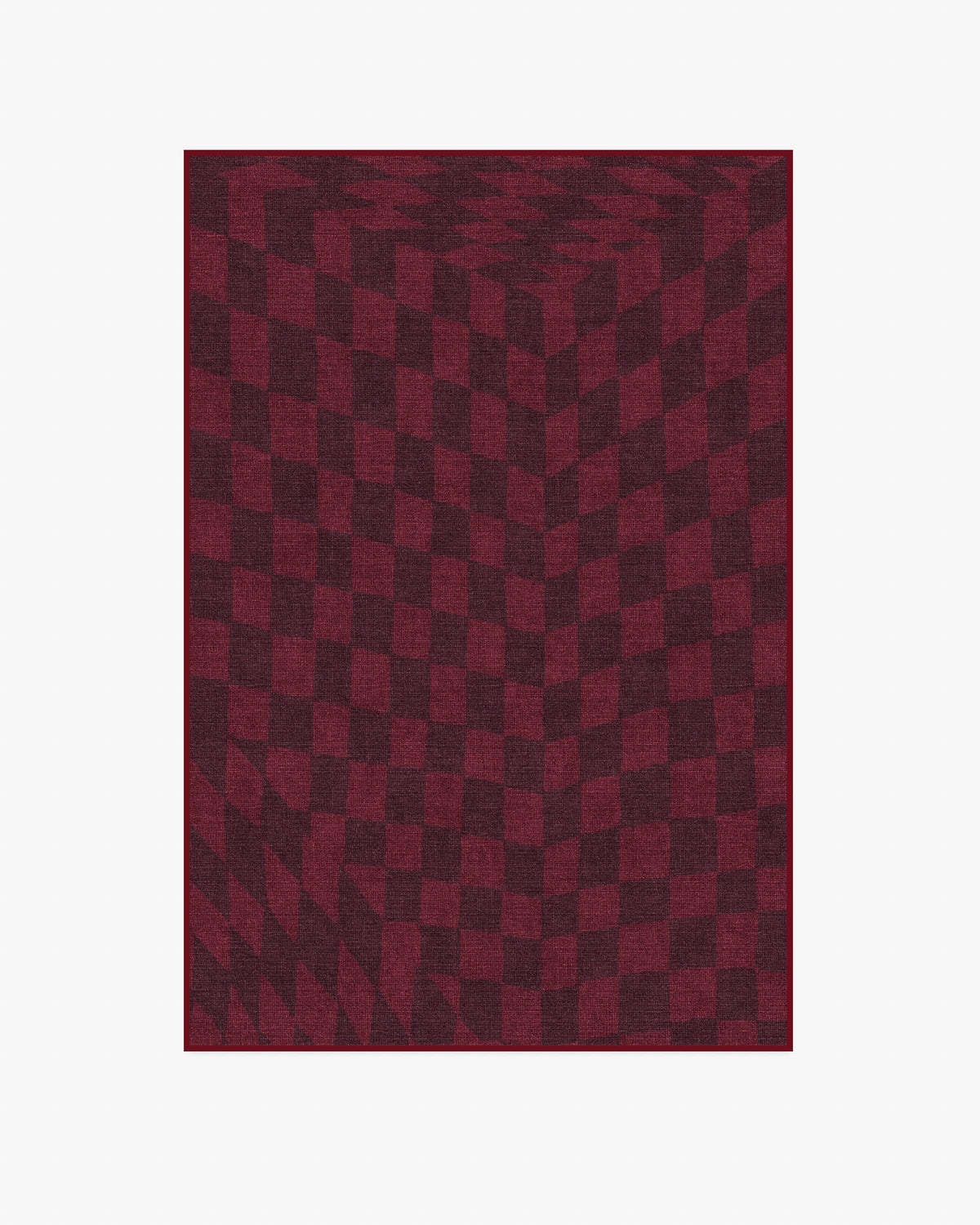 Ricardo Checkerboard — Halı, Bordo, AREA, beyaz zemin, 4x6